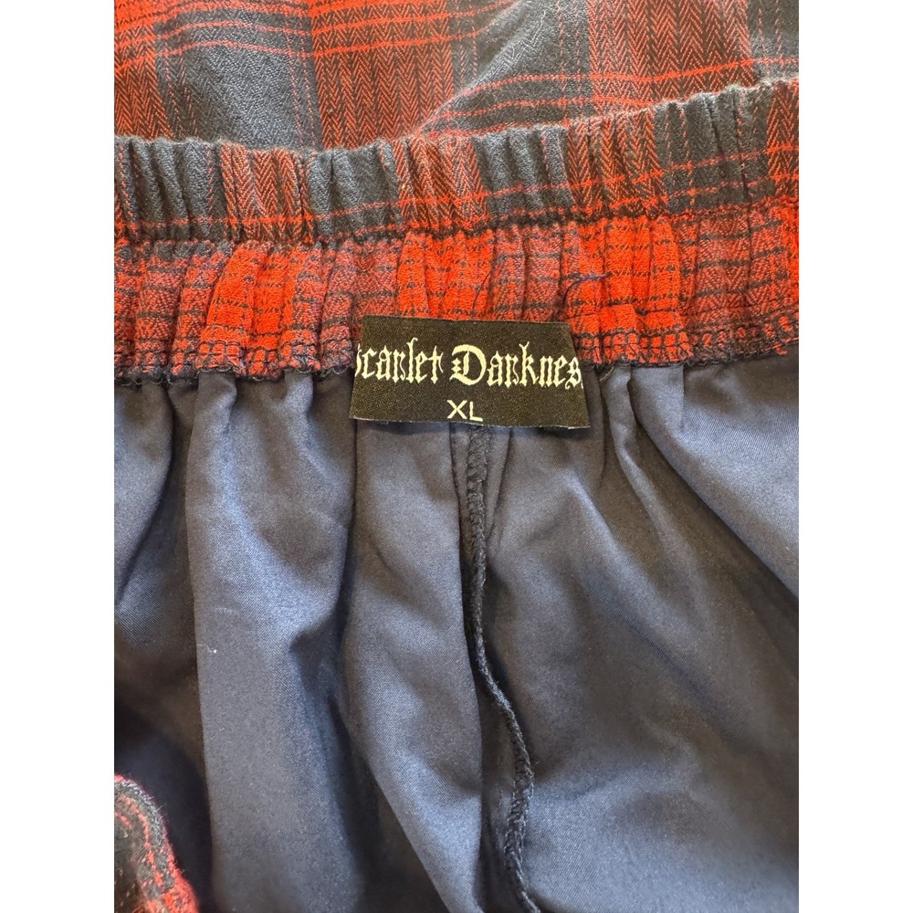 Renaissance XL Red Plaid Transformable Maxi Skirt Whimsy Goth Dark Academia punk - Picture 6 of 10
